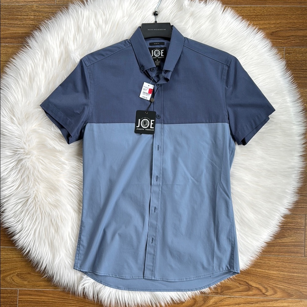 Joseph Abbound Men's Blue Short Sleeve Shirt